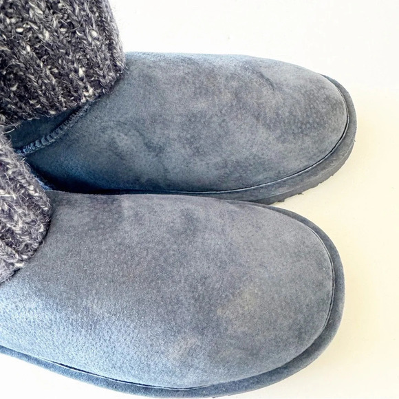 Lamo Blue Suede Sweater Cuff Shearling Boots Women’s Size 12 Warm Winter READ - Picture 5 of 11